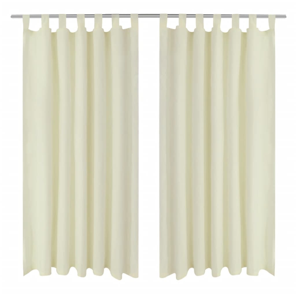 2 pcs Cream Micro-Satin Curtains with Loops 55" x 96" 130358 - nybusiness