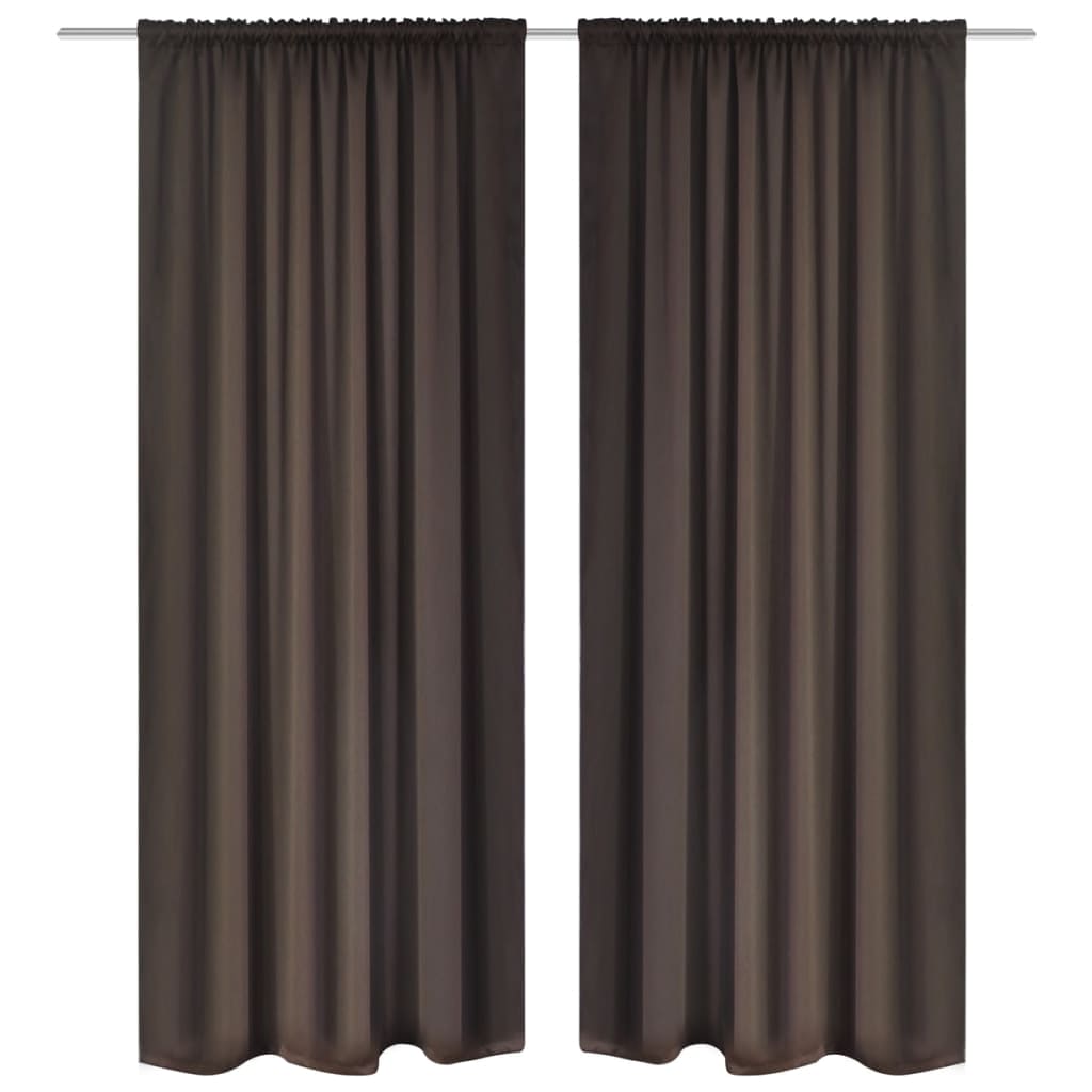 2 pcs Brown Slot-Headed Blackout Curtains 53" x 96" 130372 - nybusiness