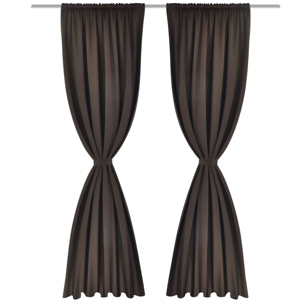 2 pcs Brown Slot-Headed Blackout Curtains 53" x 96" 130372 - nybusiness
