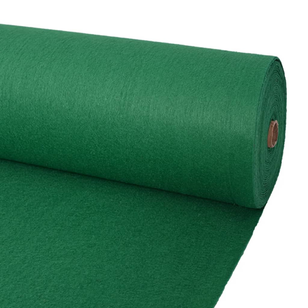 vidaXL Exhibition Carpet Plain 3.3'x39.4' Green 30076