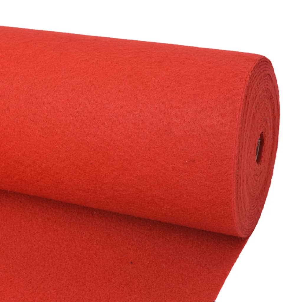 vidaXL Exhibition Carpet Plain 3.3'x39.4' Red 30080
