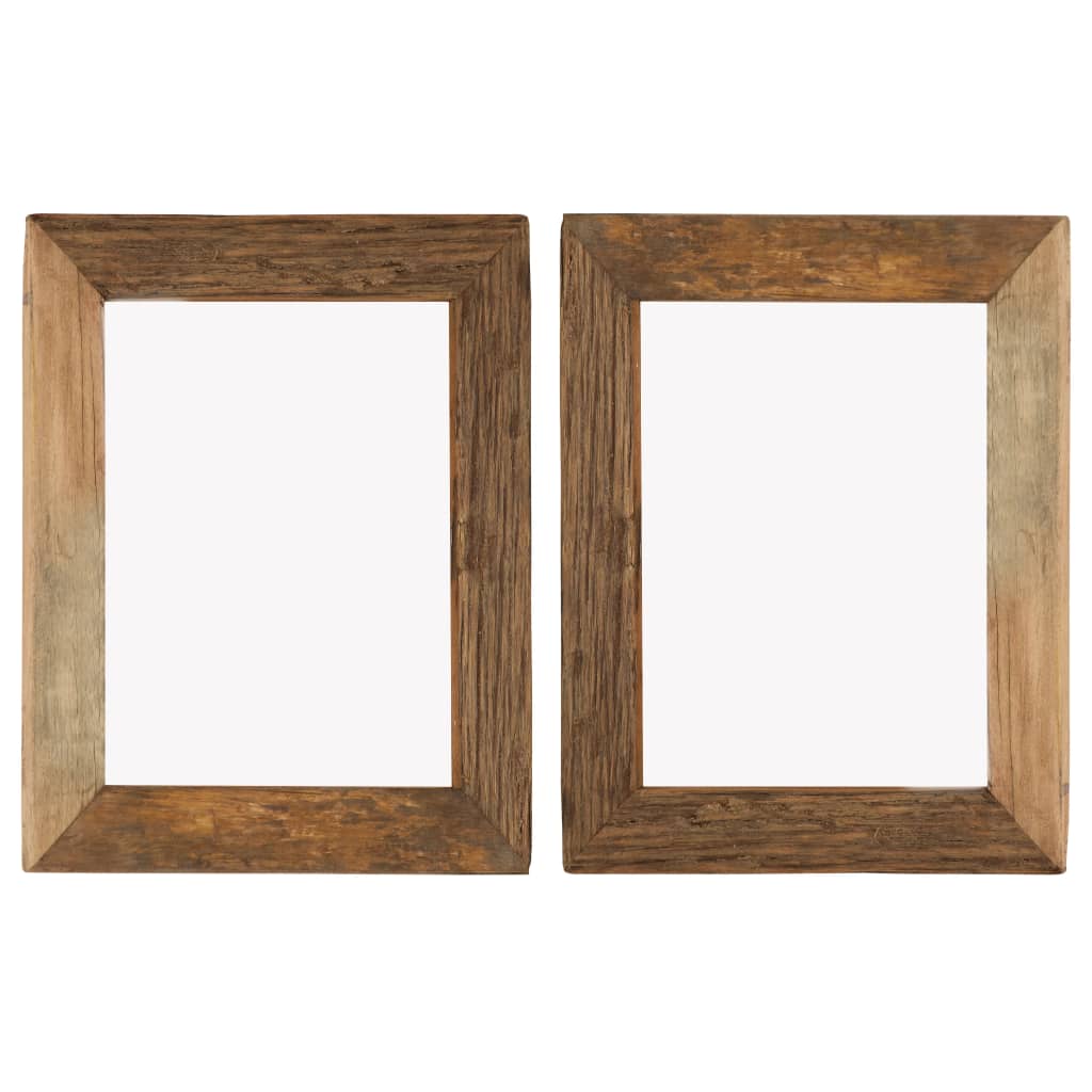 vidaXL Photo Frames 2 pcs 13.4"x15.7" Solid Reclaimed Wood and Glass 282895