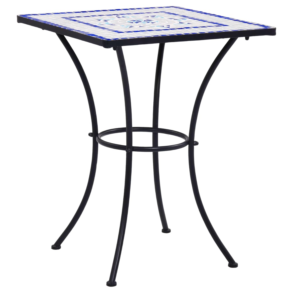 vidaXL Mosaic Bistro Table Blue and White 23.6" Ceramic 46706