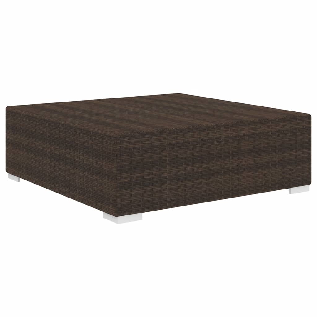 vidaXL Sectional Footrest with Cushion Poly Rattan Brown 48296