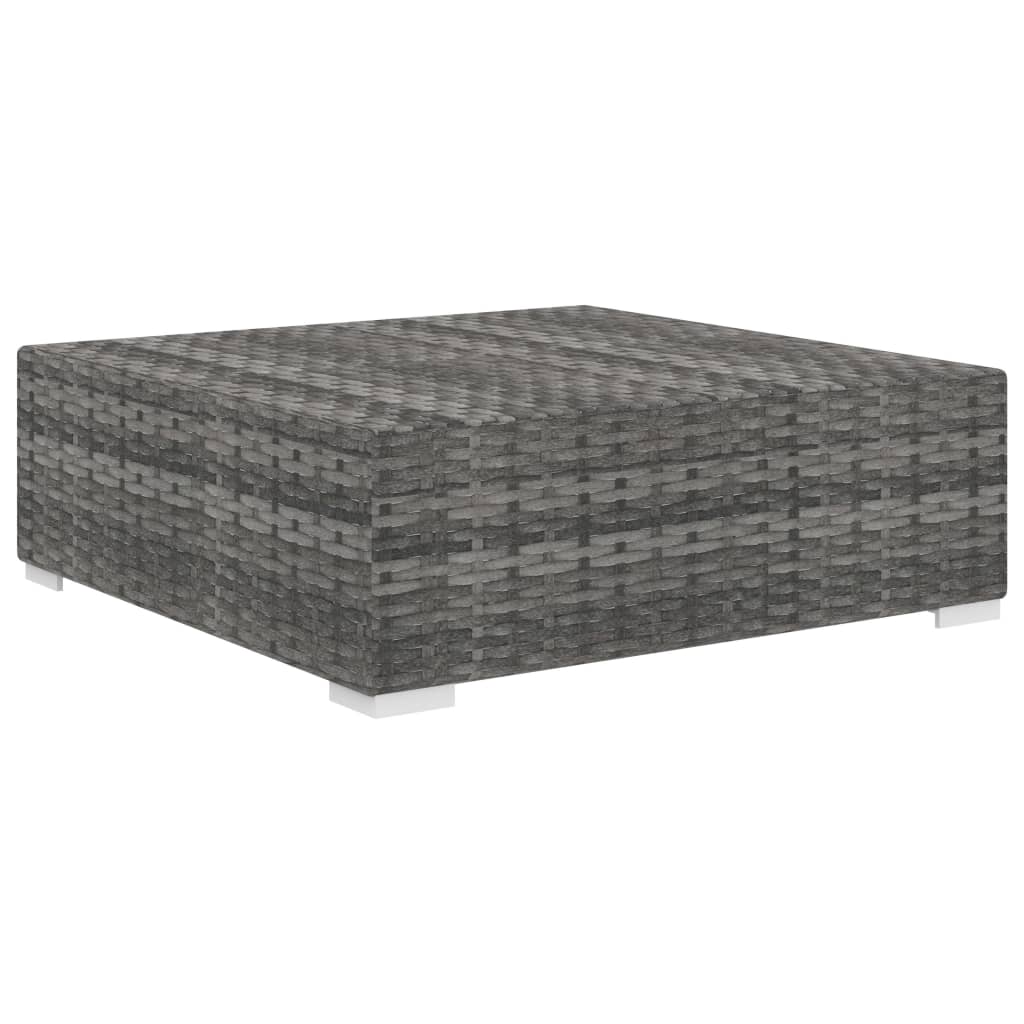 vidaXL Sectional Footrest with Cushion Poly Rattan Gray 48298