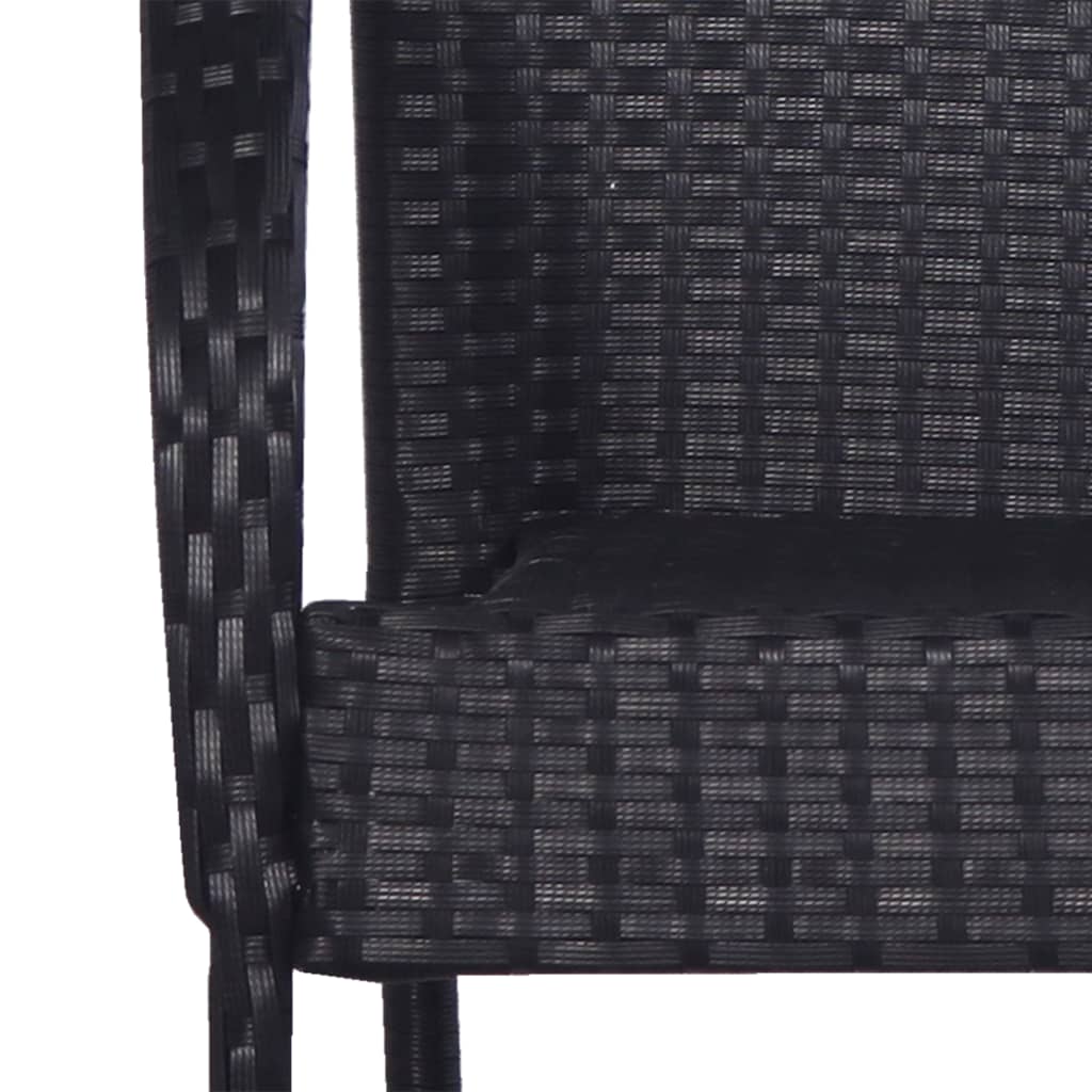 vidaXL Stackable Patio Chairs 6 pcs Poly Rattan Black 310087