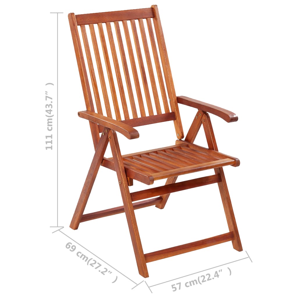 vidaXL Folding Patio Chairs 3 pcs Solid Acacia Wood 310293