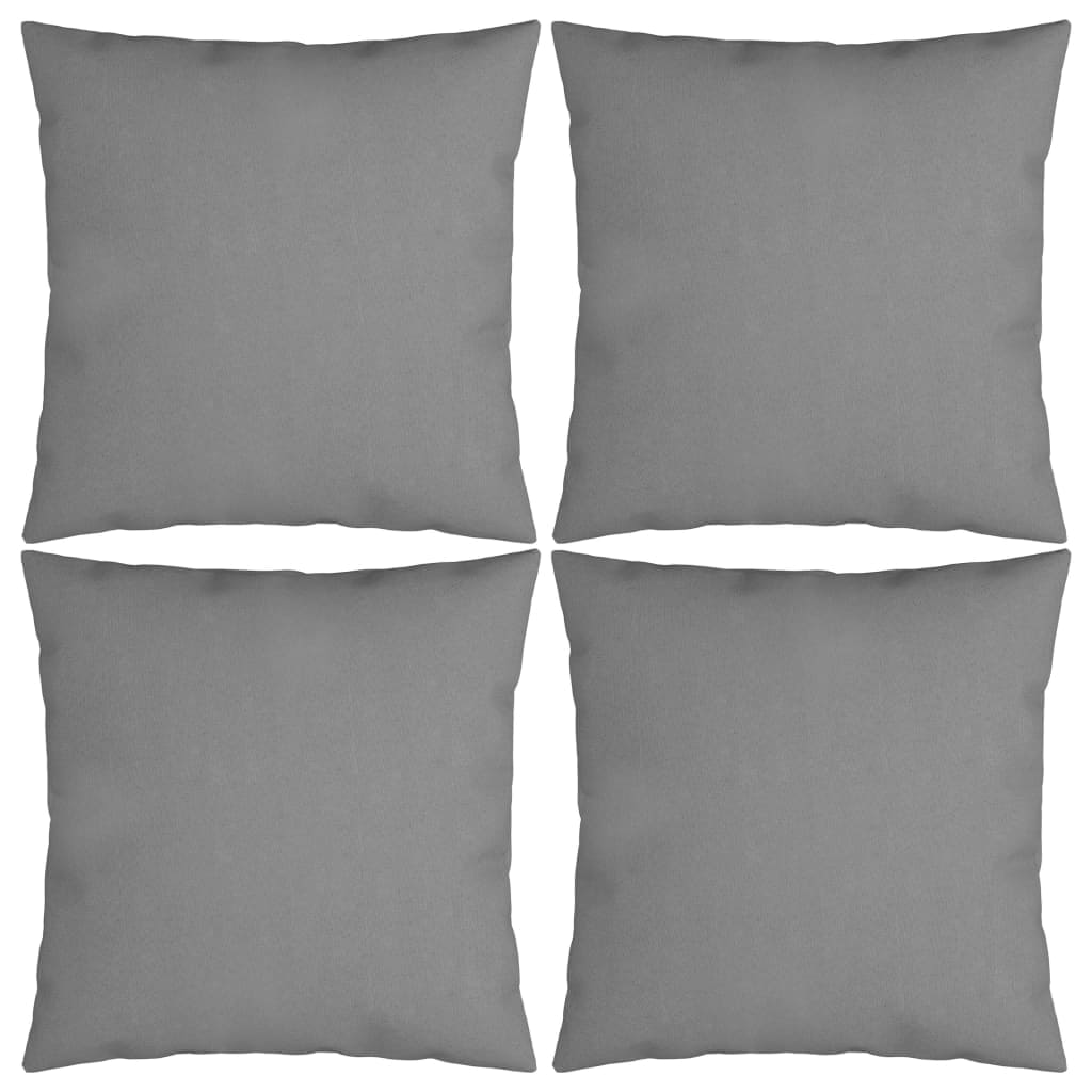 vidaXL Throw Pillows 4 pcs Gray 15.7"x15.7" Fabric 314324