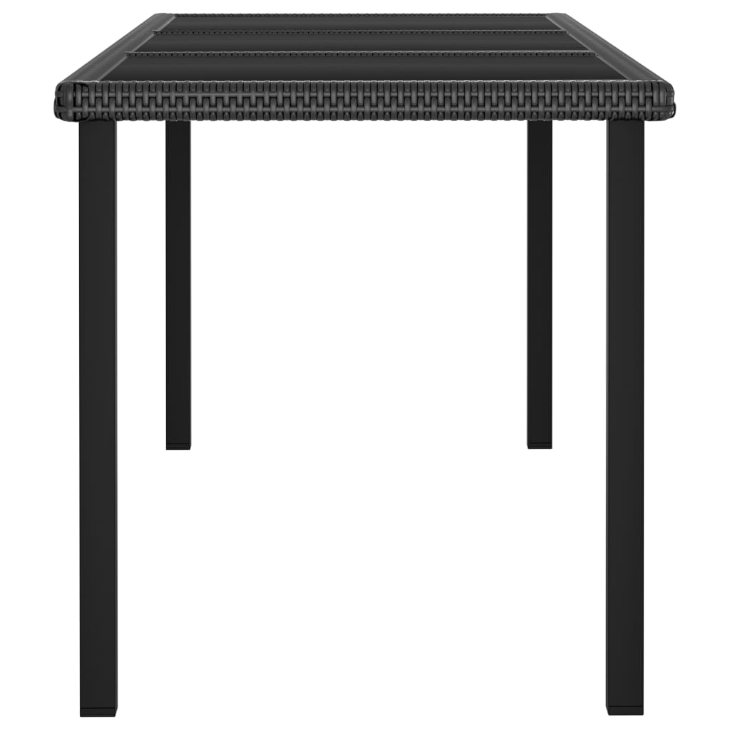vidaXL Patio Dining Table Black 70.9"x27.6"x28.7" Poly Rattan 315116