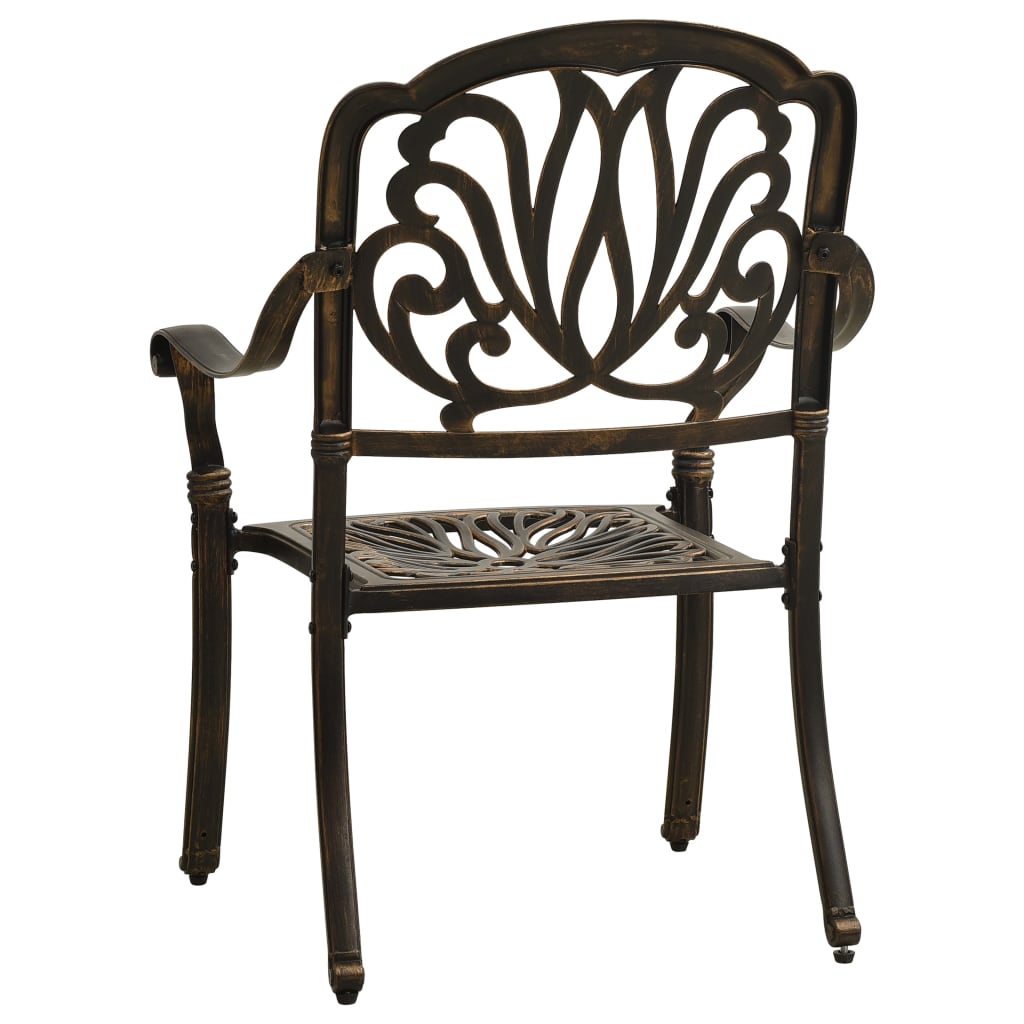 vidaXL Patio Chairs 2 pcs Cast Aluminum Bronze 315567