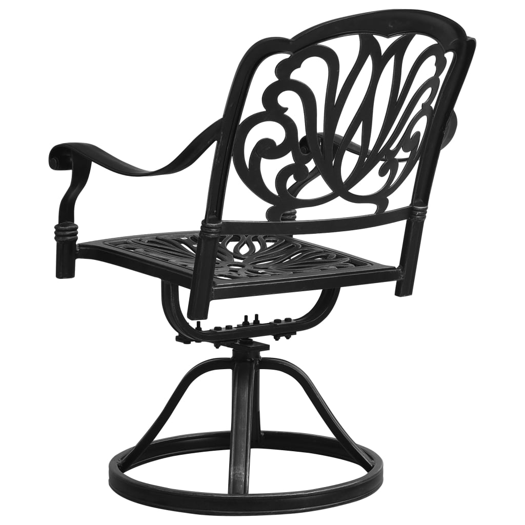 vidaXL Swivel Patio Chairs 2 pcs Cast Aluminum Black 315577