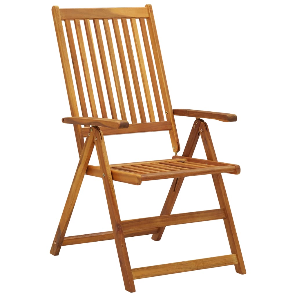 vidaXL Patio Reclining Chairs 2 pcs with Cushions Solid Acacia Wood 3064066