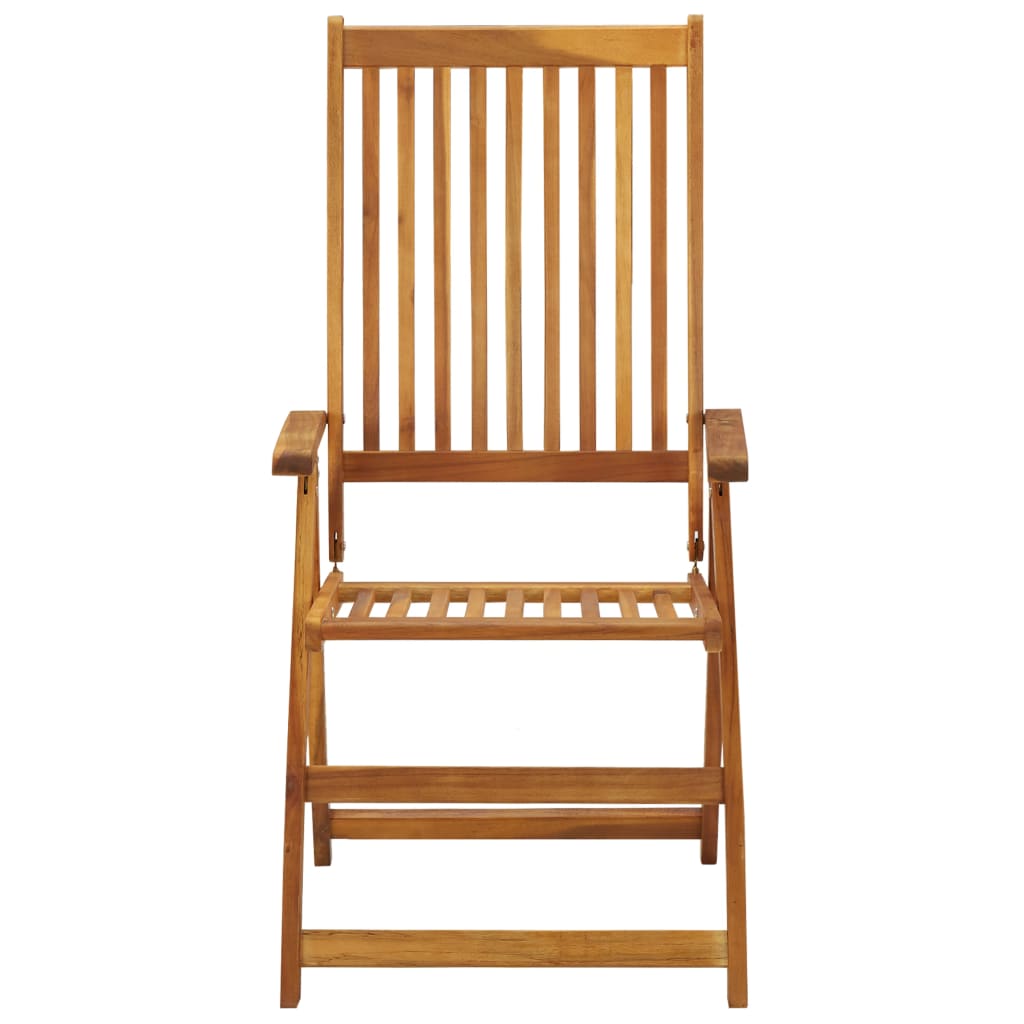 vidaXL Patio Reclining Chairs 2 pcs with Cushions Solid Acacia Wood 3064066