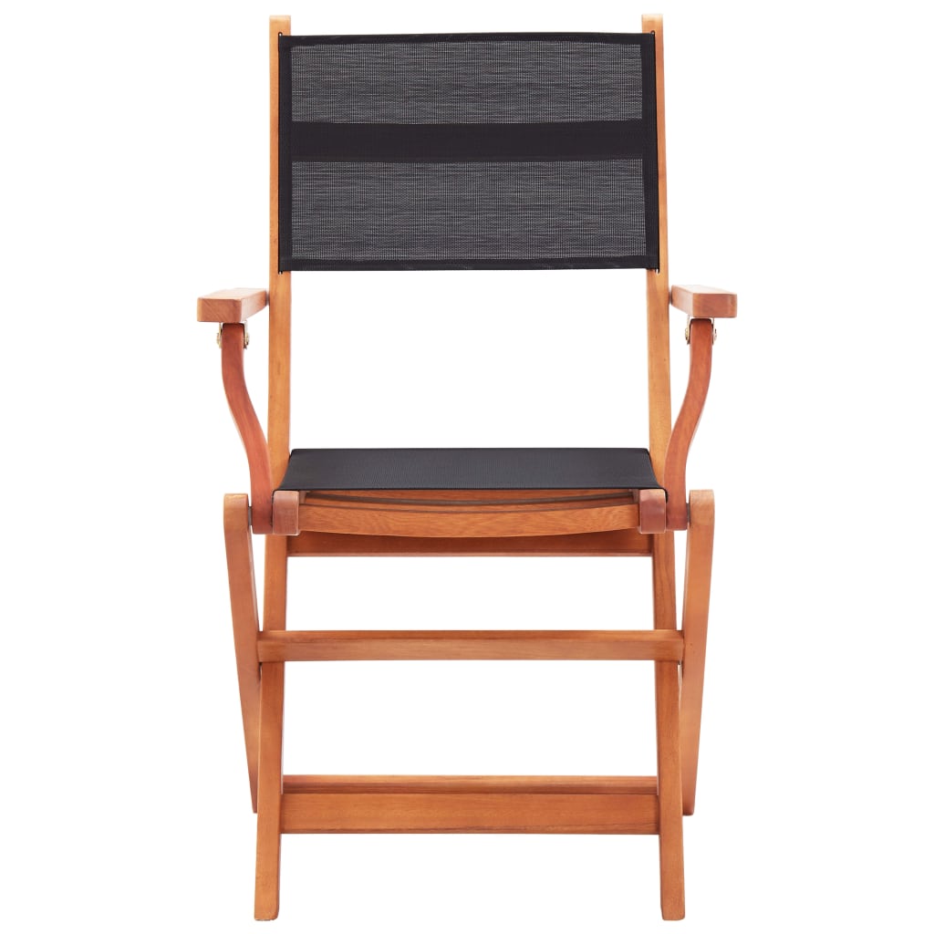 vidaXL Folding Patio Chairs 2 pcs Solid Eucalyptus Wood&Textilene 316120
