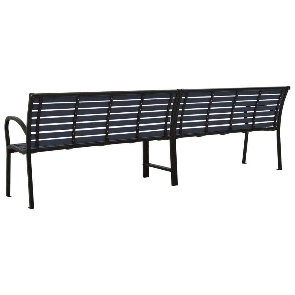 vidaXL Twin Patio Bench 98.8" Steel and WPC Black 317127