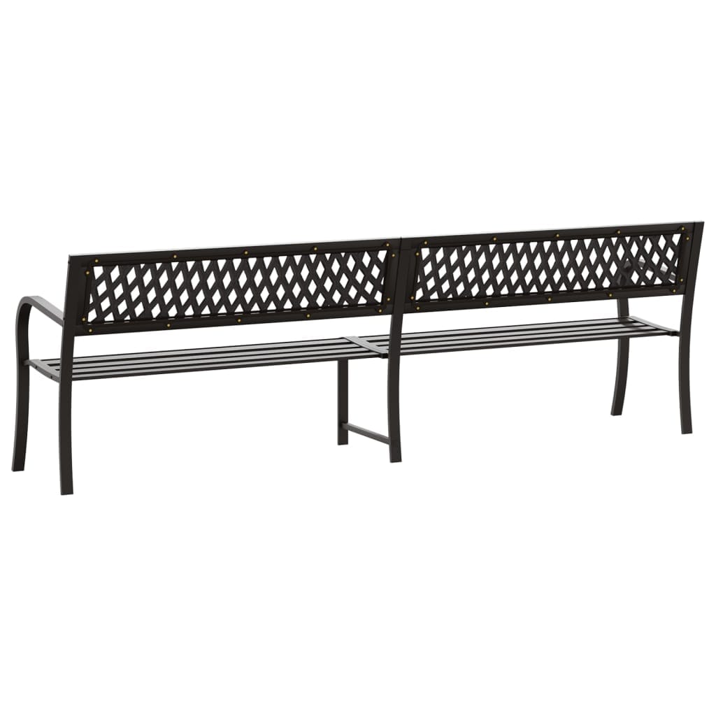 vidaXL Twin Patio Bench 96.9" Black Steel 317131
