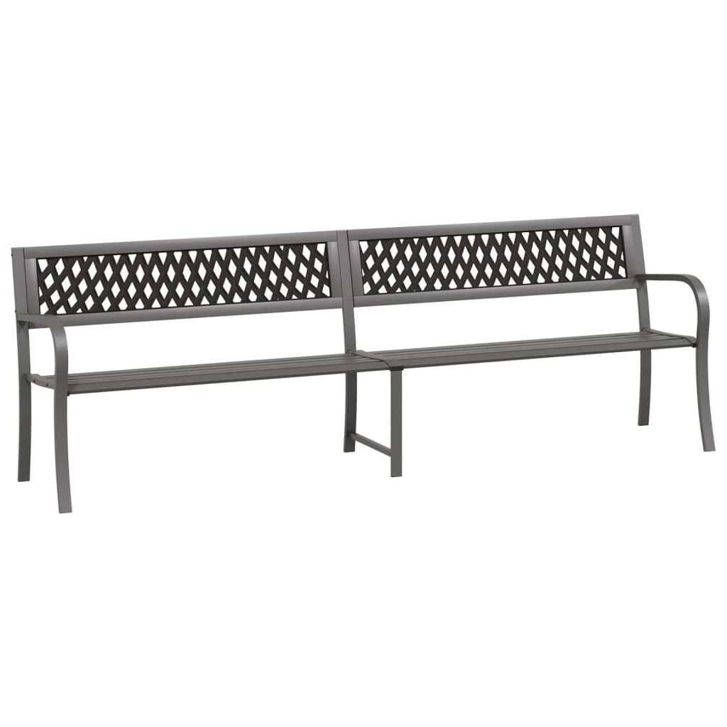 vidaXL Twin Patio Bench 96.9" Gray Steel 317132