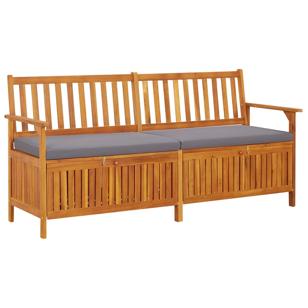 vidaXL Storage Bench with Cushion 66.9" Solid Wood Acacia 316741