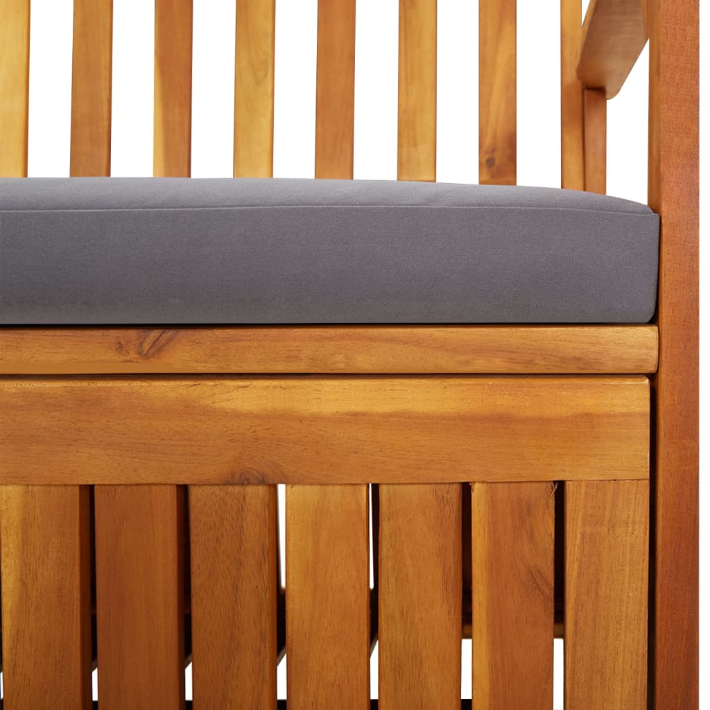 vidaXL Storage Bench with Cushion 66.9" Solid Wood Acacia 316741