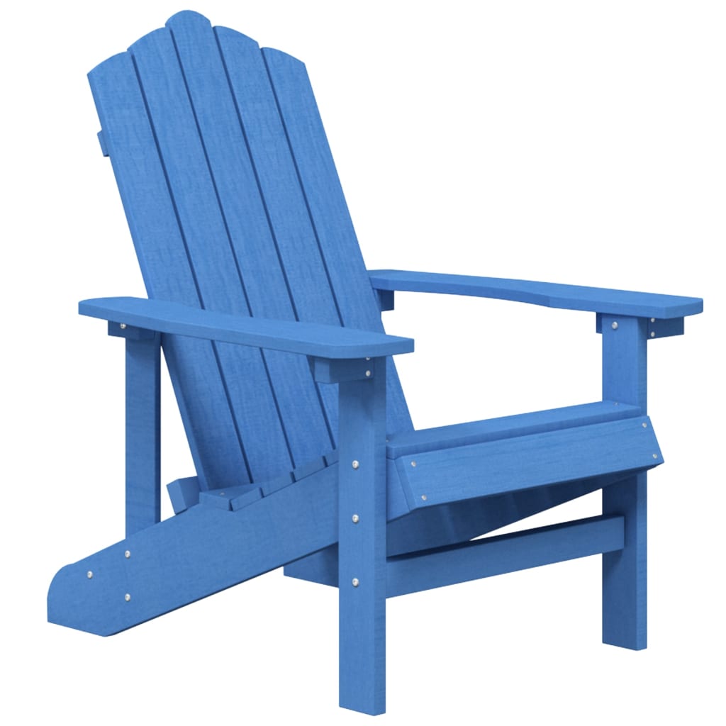vidaXL Patio Adirondack Chairs with Table HDPE Aqua Blue 3095707