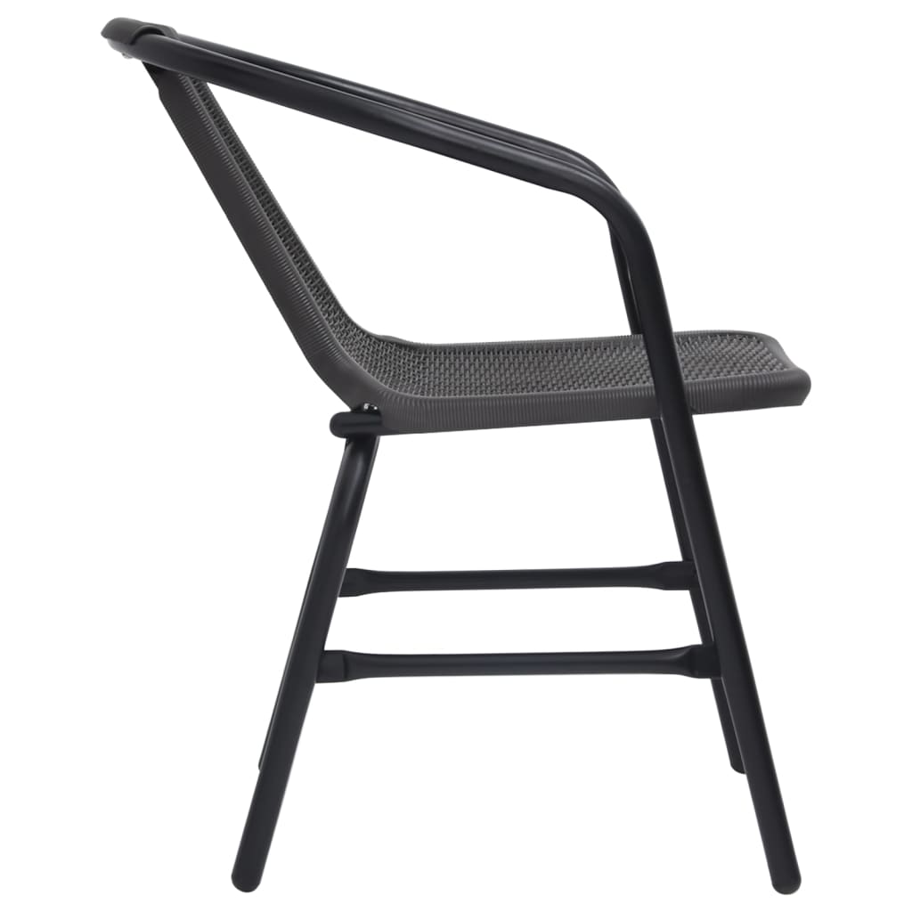 vidaXL Garden Chairs 8 pcs Plastic Rattan and Steel 242.5 lb 3107705