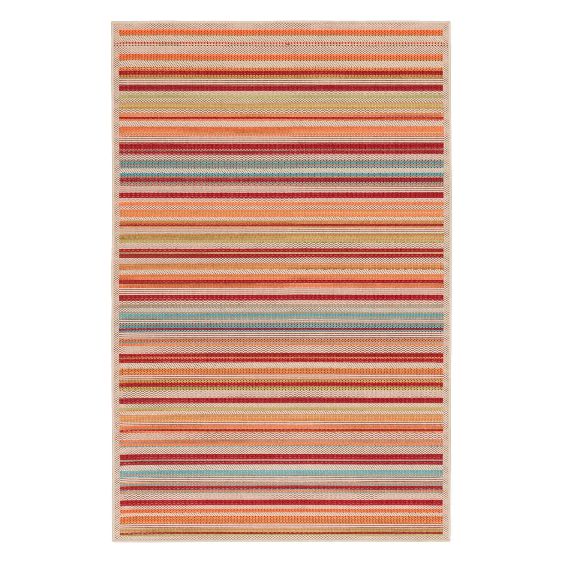 (E309) Scope Multicolor Striped Woven Indoor & Outdoor Area Rug, 5x7 - nybusiness