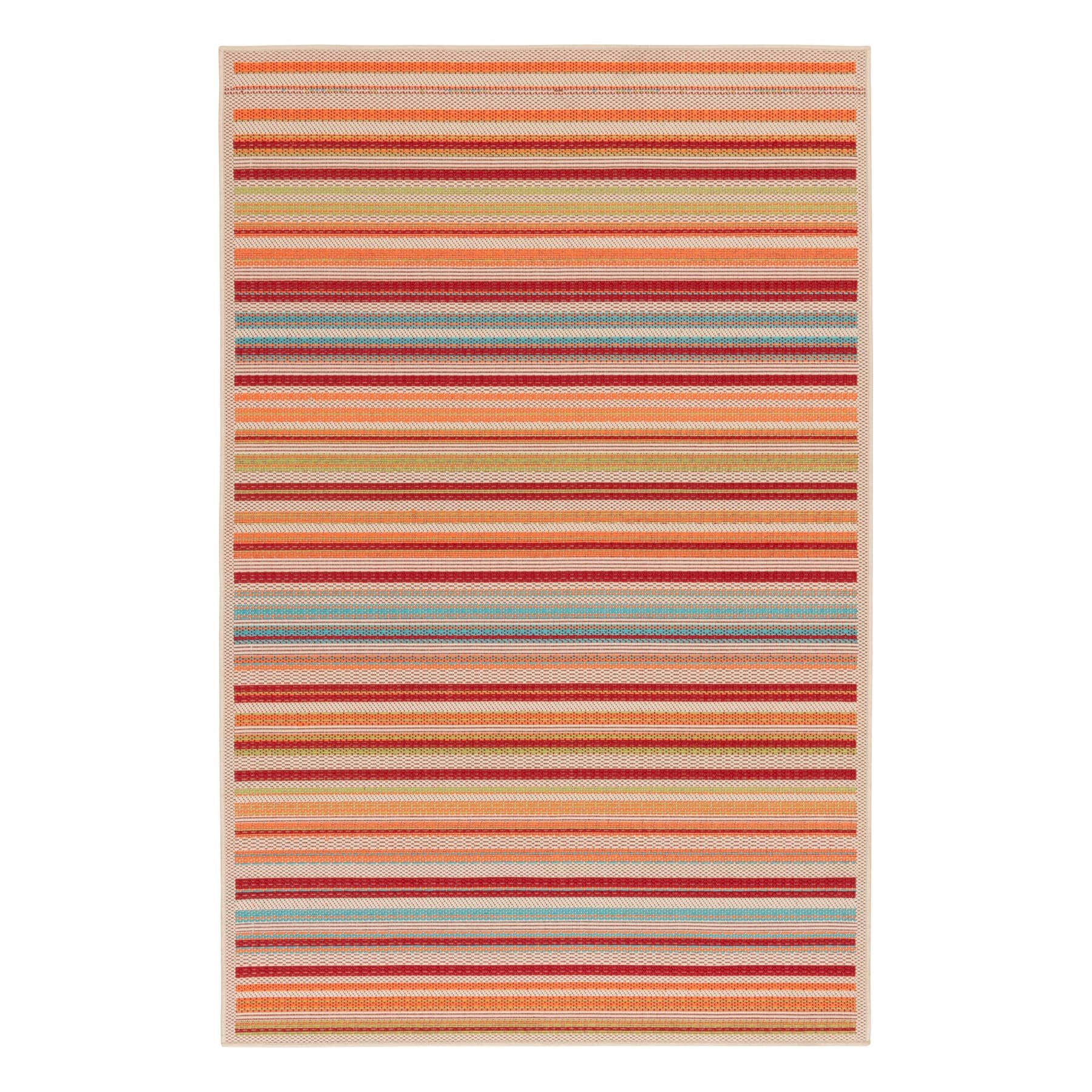 (E309) Scope Multicolor Striped Woven Indoor & Outdoor Area Rug, 8x10 - nybusiness